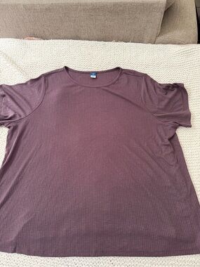 Old Navy Ribbed Short Sleeve Tee - Plum